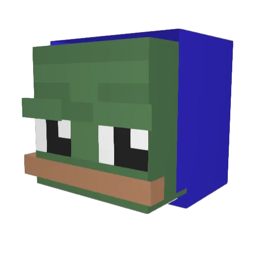 Hurikon Minecraft avatar head, 3D render