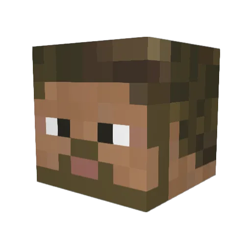 Hurten Minecraft avatar head, 3D render