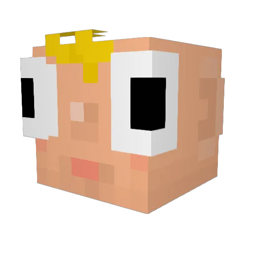 Hurvinek_ Minecraft avatar head, 3D render