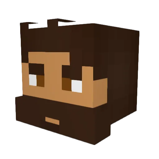 Hushpods Minecraft avatar head, 3D render
