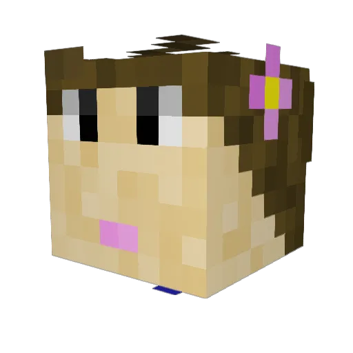 Hushups Minecraft avatar head, 3D render