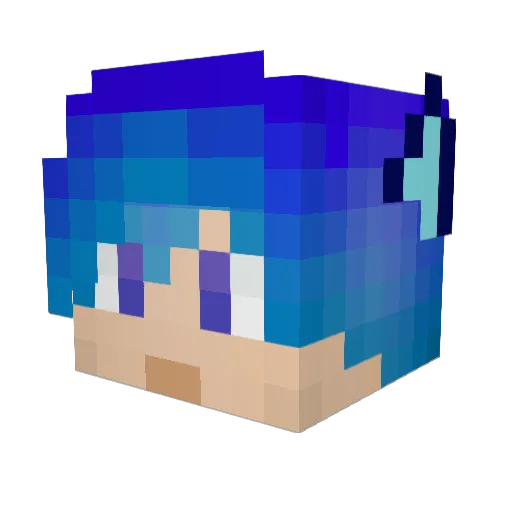 HusinMS Minecraft avatar head, 3D render