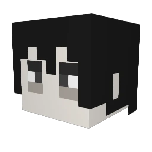 Huskaze Minecraft avatar head, 3D render