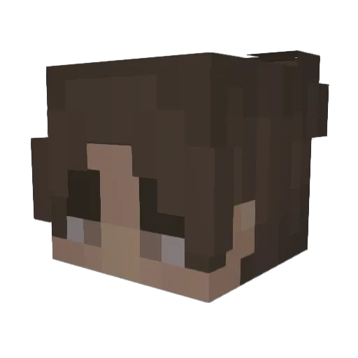 HuskeLuv Minecraft avatar head, 3D render