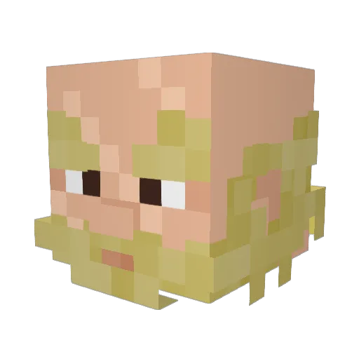 HuskerKid Minecraft avatar head, 3D render