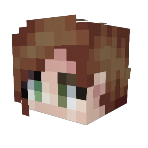 HuskerKitten Minecraft avatar head, 3D render