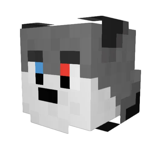 HuskyMG Minecraft avatar head, 3D render