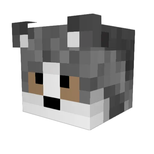 HuskyPuppies Minecraft avatar head, 3D render