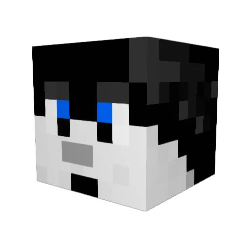 HuskyUDS Minecraft avatar head, 3D render
