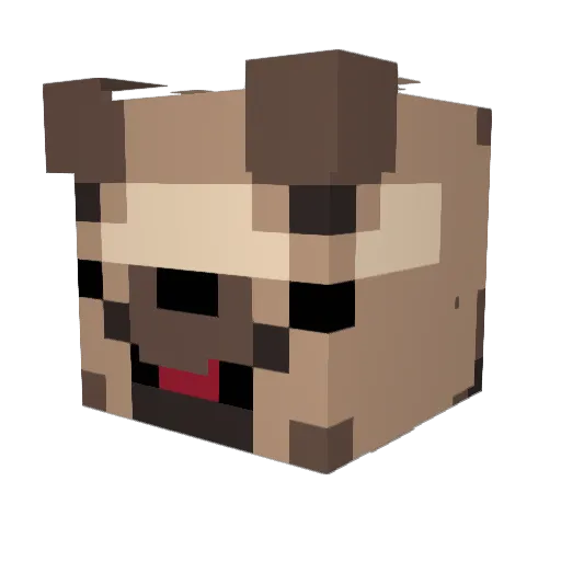Husky_Pug Minecraft avatar head, 3D render