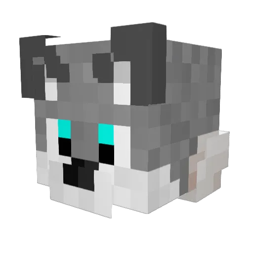 Huslof Minecraft avatar head, 3D render