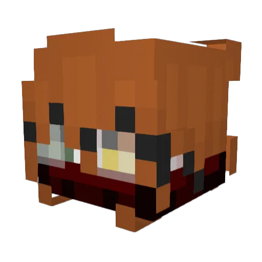 Huspl Minecraft avatar head, 3D render