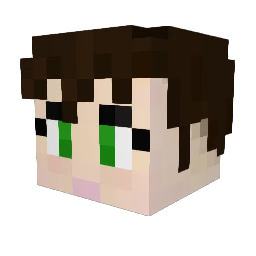 Husque Minecraft avatar head, 3D render