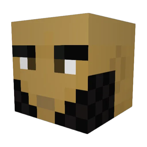 HussIsChad Minecraft avatar head, 3D render
