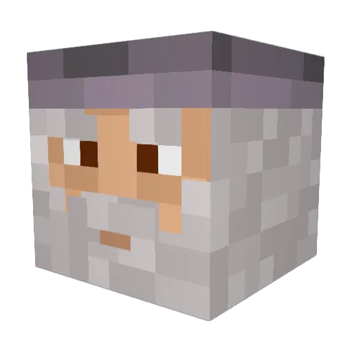 Hustlepuff_ Minecraft avatar head, 3D render