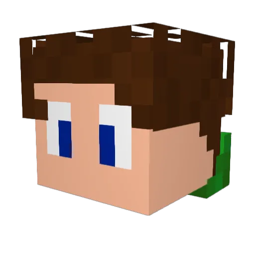 Hutte1 Minecraft avatar head, 3D render