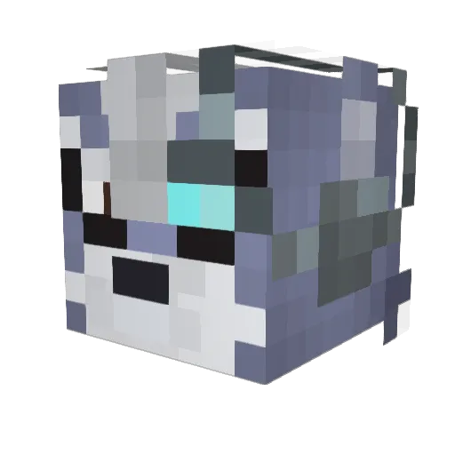 HuttserGreywolf Minecraft avatar head, 3D render