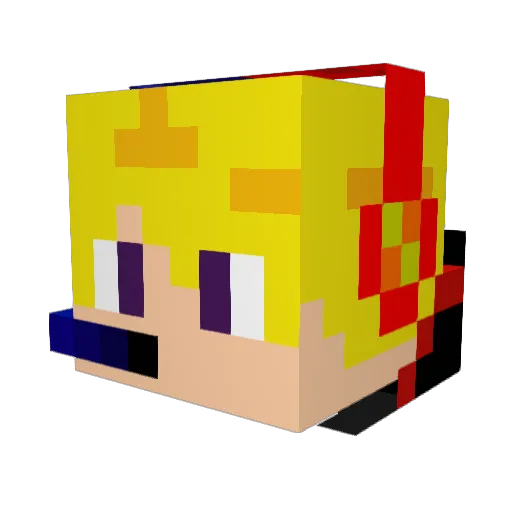 Huugy Minecraft avatar head, 3D render
