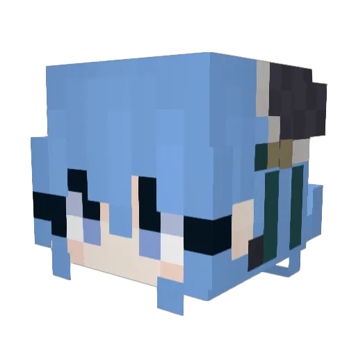Huuka240 Minecraft avatar head, 3D render