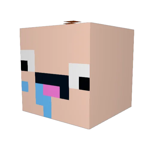 Huunster Minecraft avatar head, 3D render