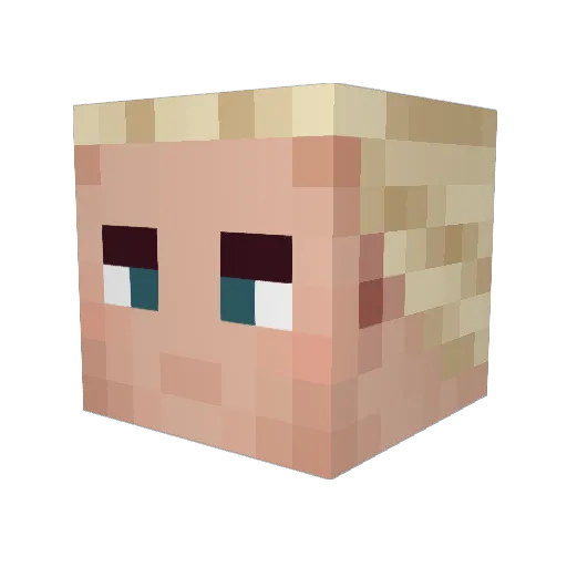 Huussi Minecraft avatar head, 3D render