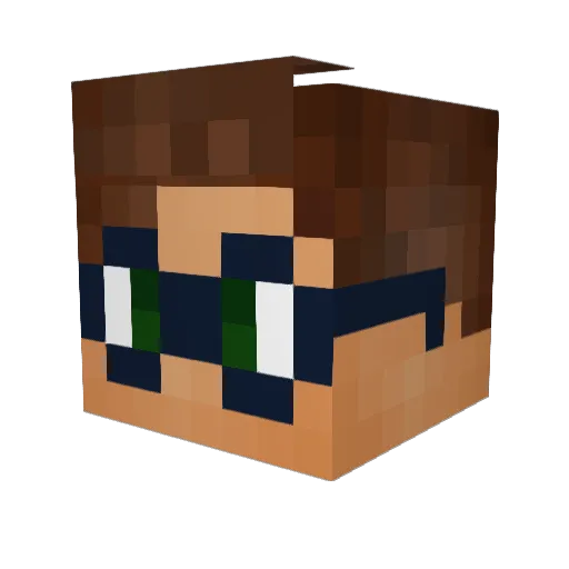 Huyni Minecraft avatar head, 3D render