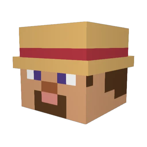 Huyra Minecraft avatar head, 3D render