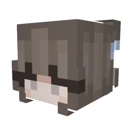 Huyuriru Minecraft avatar head, 3D render