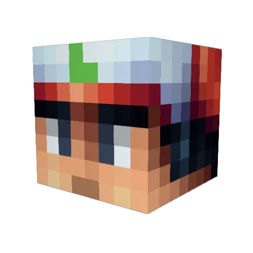 Huzini_ Minecraft avatar head, 3D render