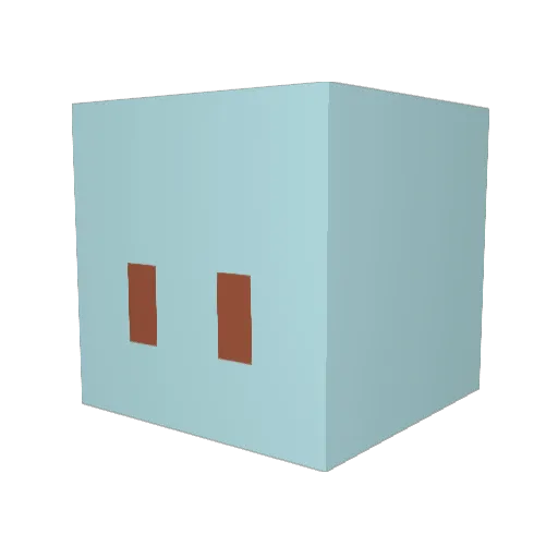 HuzuniInjected Minecraft avatar head, 3D render