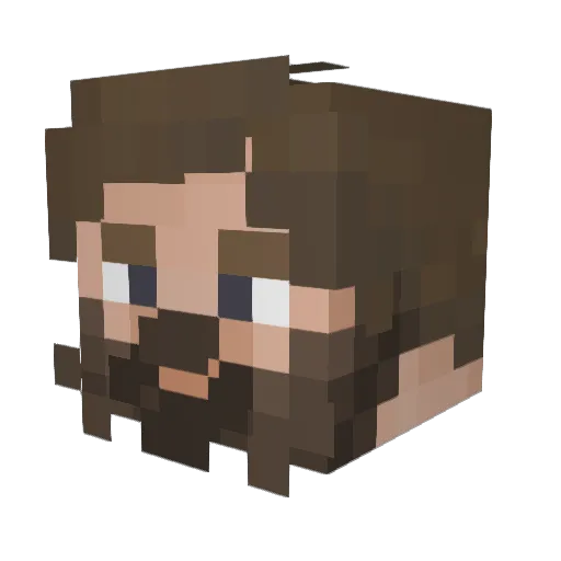 Hvbbs Minecraft avatar head, 3D render