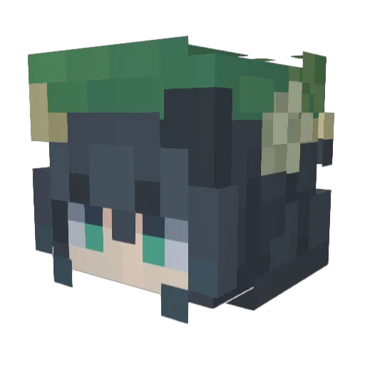 Hvenit Minecraft avatar head, 3D render