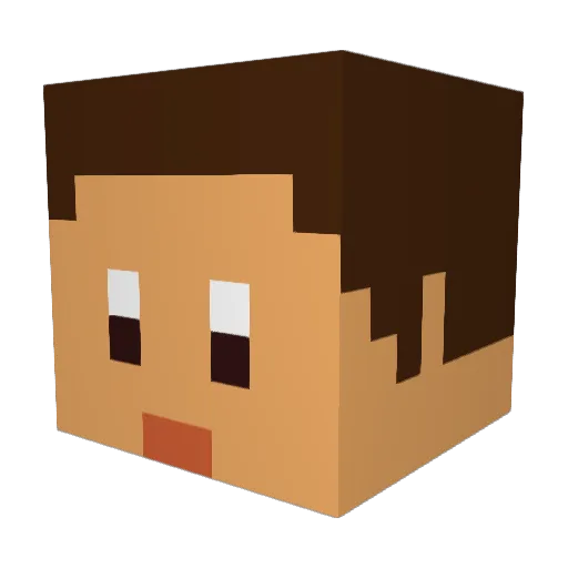 Hvzz Minecraft avatar head, 3D render