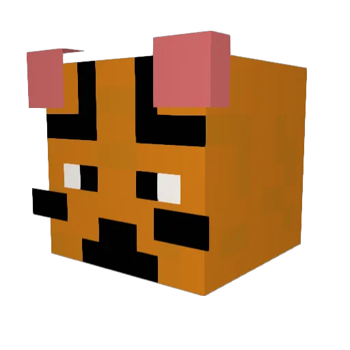 Hwagok Minecraft avatar head, 3D render
