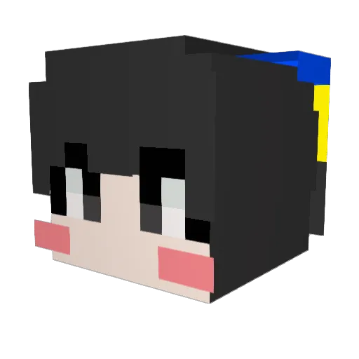 Hwalee Minecraft avatar head, 3D render