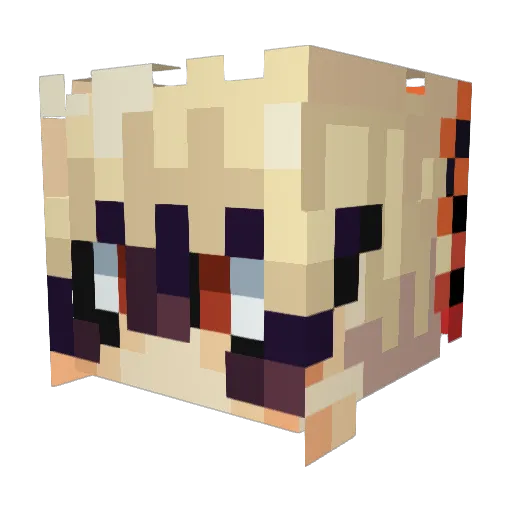 Hwallie Minecraft avatar head, 3D render