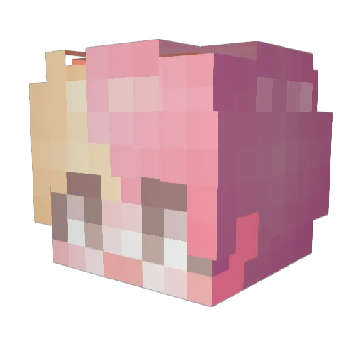 Hwarang12_ Minecraft avatar head, 3D render