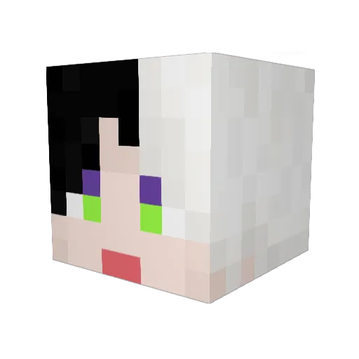 Hwaranran Minecraft avatar head, 3D render
