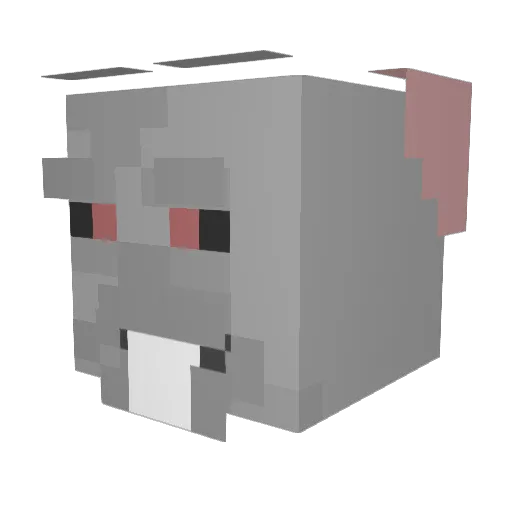 Hwde Minecraft avatar head, 3D render