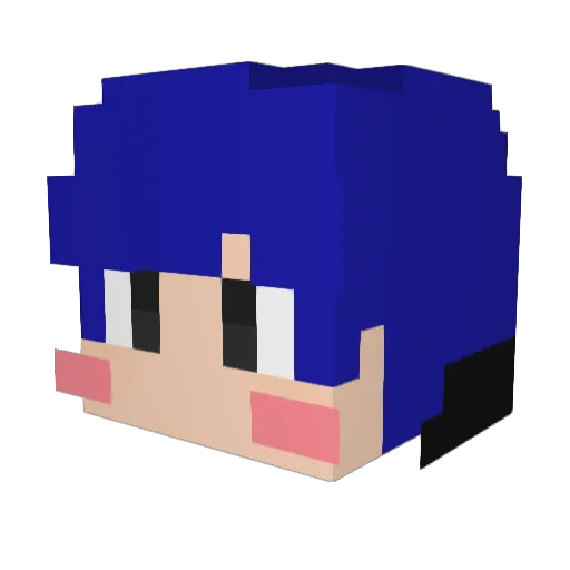 Hwiro_ Minecraft avatar head, 3D render