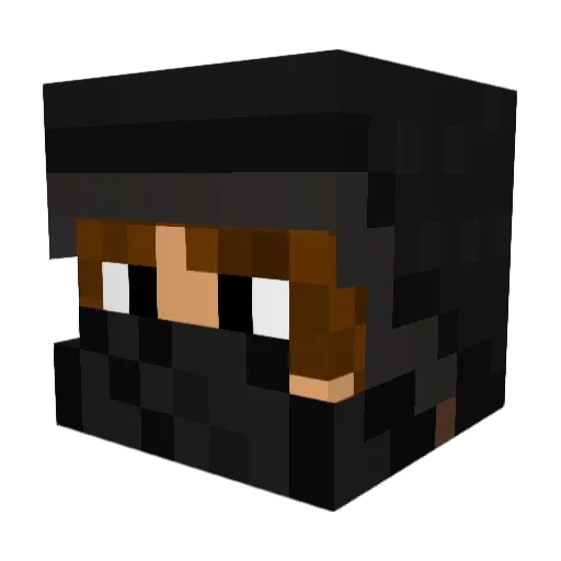 Hwiskey Minecraft avatar head, 3D render