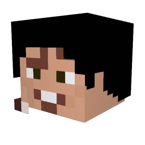Hwitham14 Minecraft avatar head, 3D render
