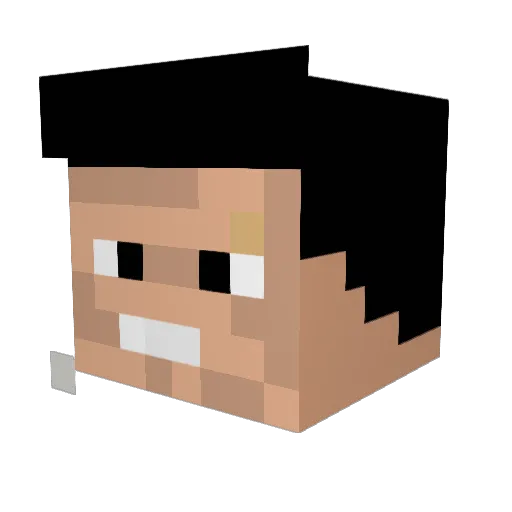 Hwmb3rt Minecraft avatar head, 3D render
