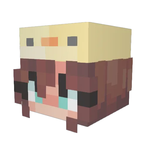 Hx1leyT Minecraft avatar head, 3D render
