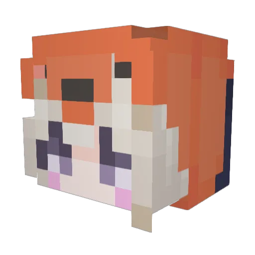 Hxruki_ Minecraft avatar head, 3D render