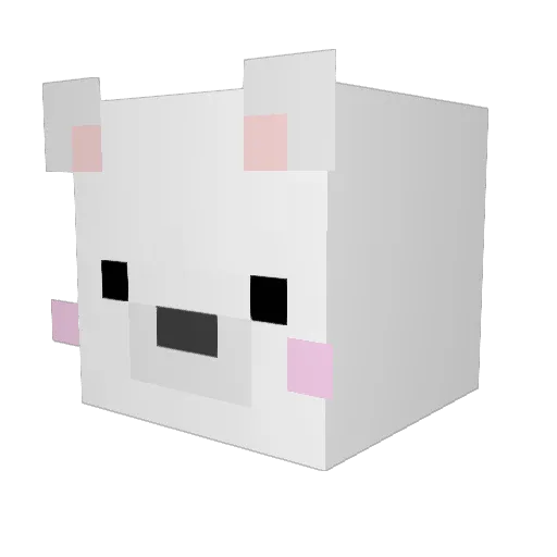 Hxtsuki Minecraft avatar head, 3D render