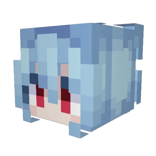 Hxva_ Minecraft avatar head, 3D render