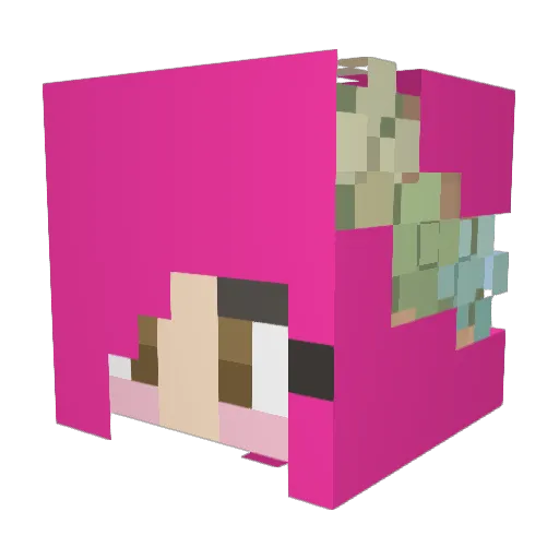 Hxylee Minecraft avatar head, 3D render