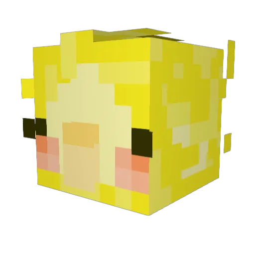 HyJeana Minecraft avatar head, 3D render