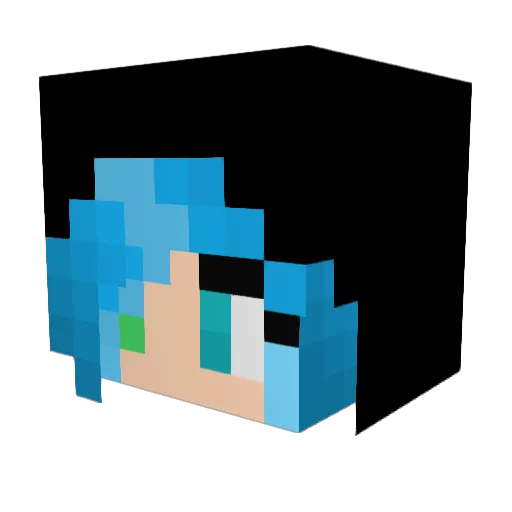 Hyacindy Minecraft avatar head, 3D render